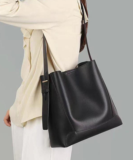 Stylish Light Brown Large Capacity Calf Leather Satchel Bag Handbag