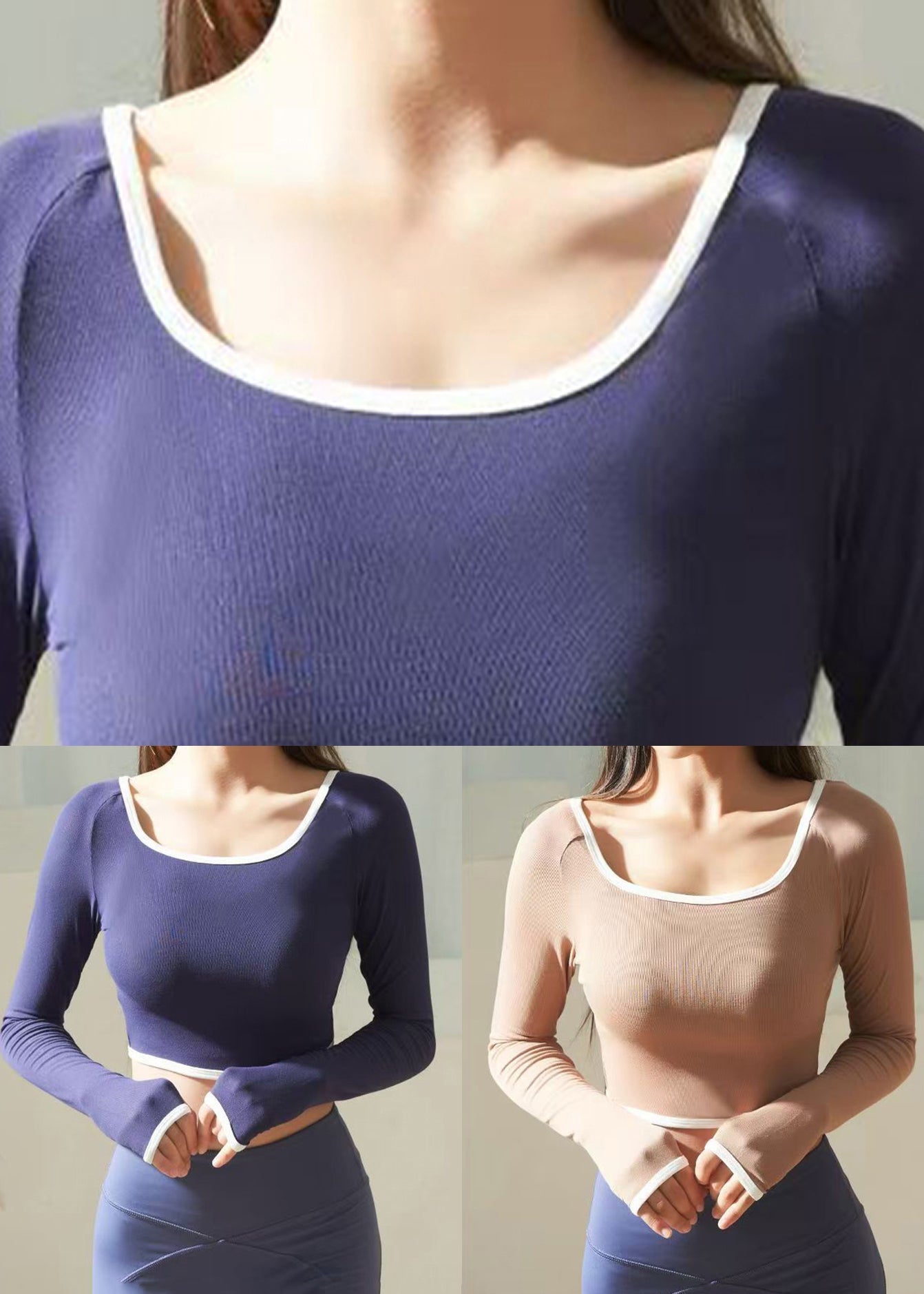Pink Patchwork Solid Yoga Crop Top