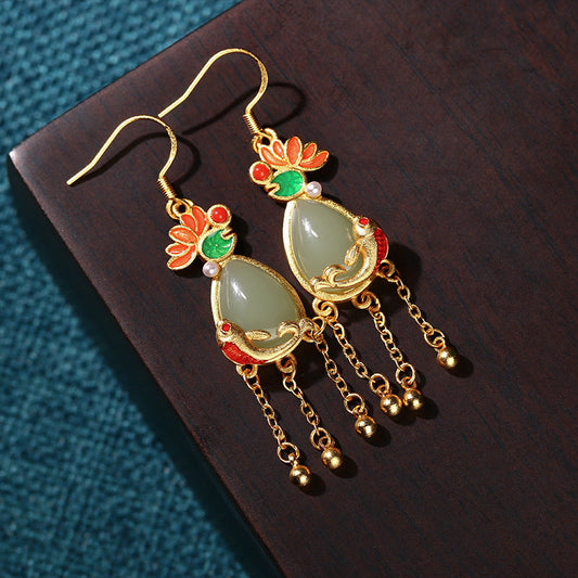 Court Style Tassel Retro Literary Earrings