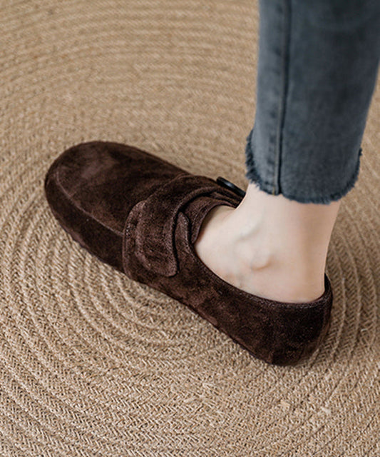 New Comfy Splicing Platform Loafer Shoes Red Suede