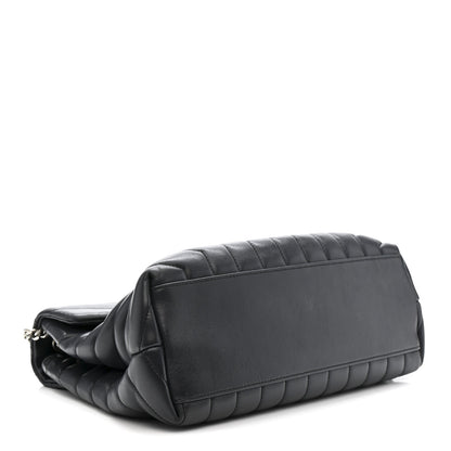 Calfskin Y Quilted Monogram Medium Loulou Chain Satchel Storm