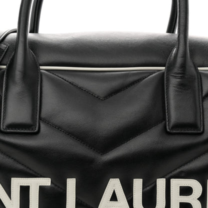 Calfskin Medium Miles Logo Bowler Duffel Bag Black