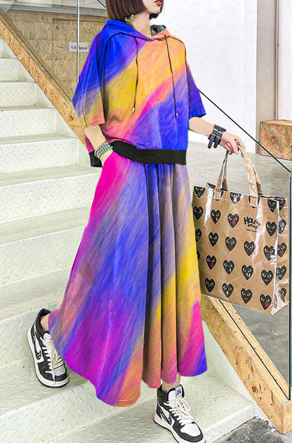 2024 New Color Geometry Spring Explosion Street Guard Two Piece Skirt
