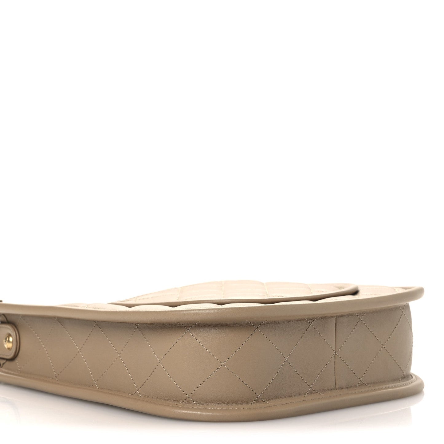 Calfskin Quilted Small Hobo Beige
