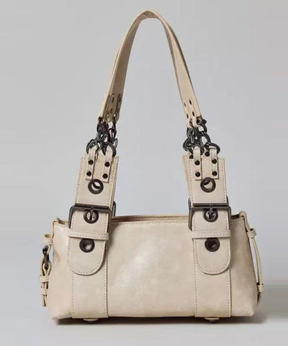 Women Brown Chain Linked Patchwork Faux Leather Shoulder Bags