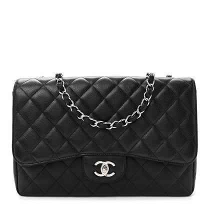 Caviar Quilted Jumbo Single Flap Black