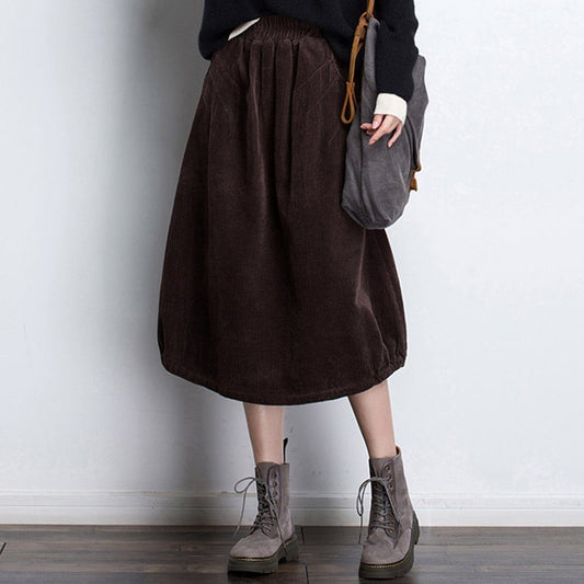 Cozy Autumn Winter Casual A Word Corduroy Skirt