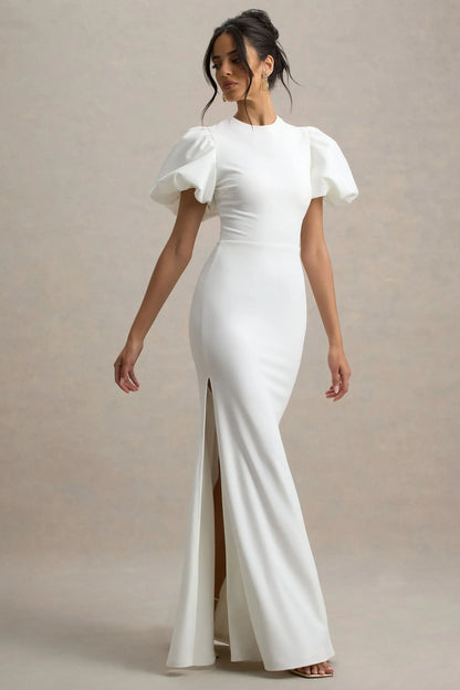 Love Letters | White Puff-Sleeve Maxi Dress
