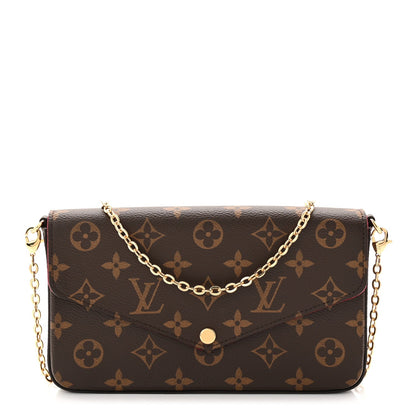 Monogram Pochette Felicie Chain Wallet Fuchsia