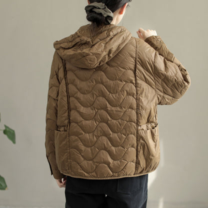 Women Winter Casual Loose Hooded Down Coat