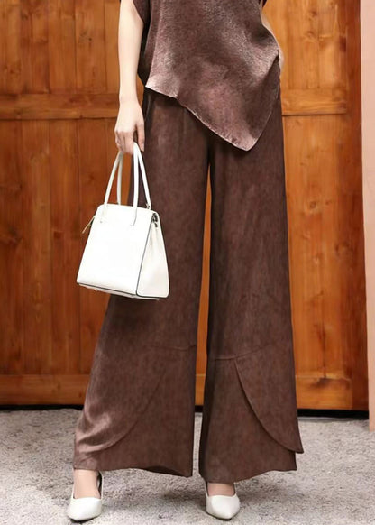 Elegant O Neck Asymmetrical Design Silk Two Pieces Set Summer