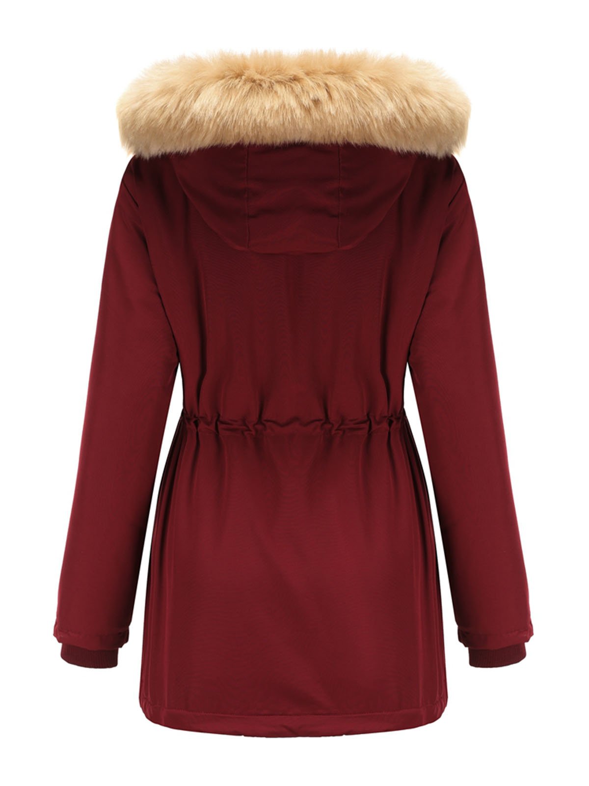 Women's Coat Daily Lamb wool Fall Winter Regular Midi Length Coat Solid Color Oversized Coat