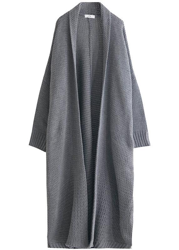 Oversized fall sweaters plus size clothing gray Batwing Sleeve knit cardigans