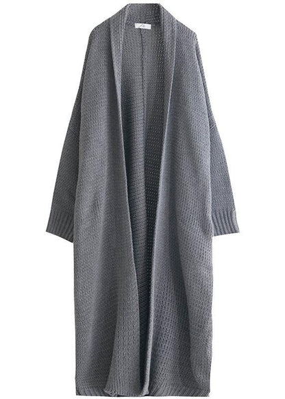 Oversized fall sweaters plus size clothing gray Batwing Sleeve knit cardigans