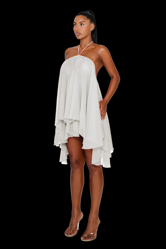 Sexy Sleeveless Halter Loose Chiffon Dress