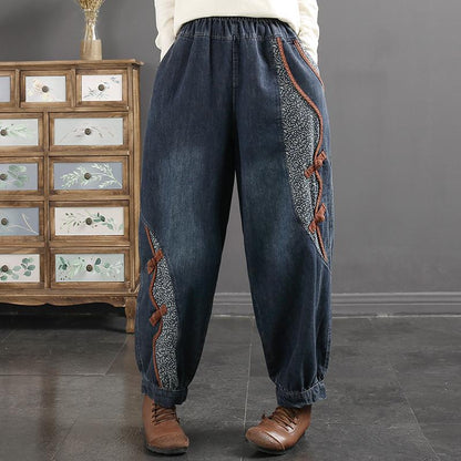 Retro Casual Patchwork Loose Harem Jeans