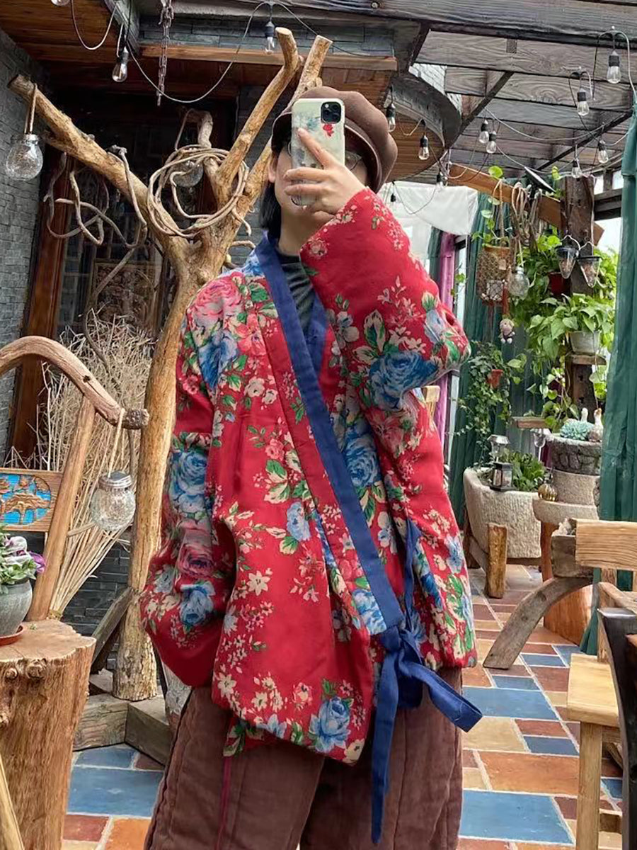 Women Lace-up Vintage Ethnic Wadd Clothes Coat