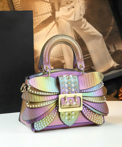 Fashion Butterfly Zircon Rivet Faux Leather Women Handbags