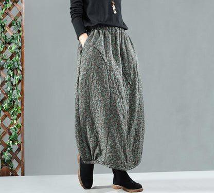Vintage Thick Printed Quilted Skirt