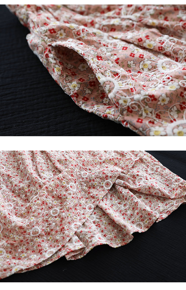 Literary Floral Thin Large A-Line Skirt