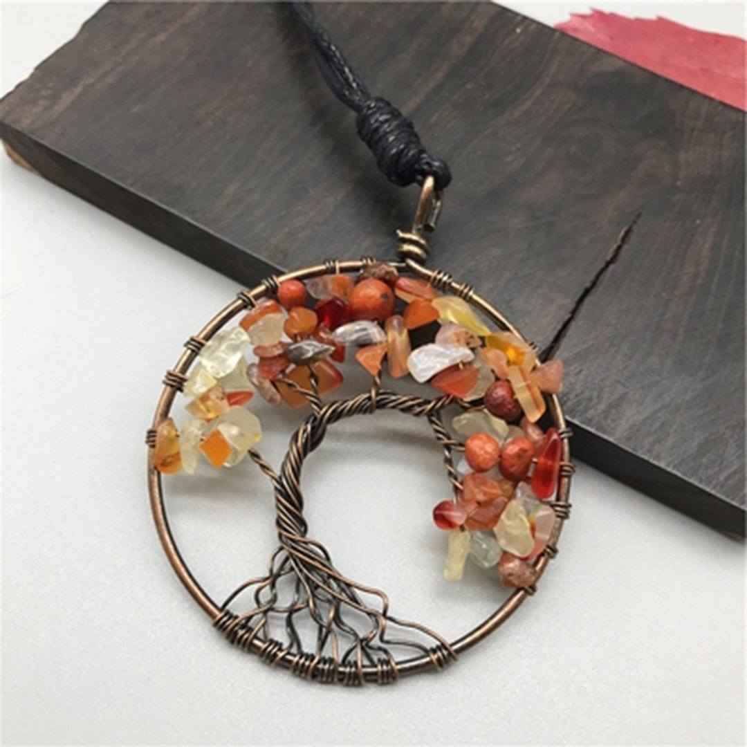 Tree Shape Roung Meatl Vintage Necklace