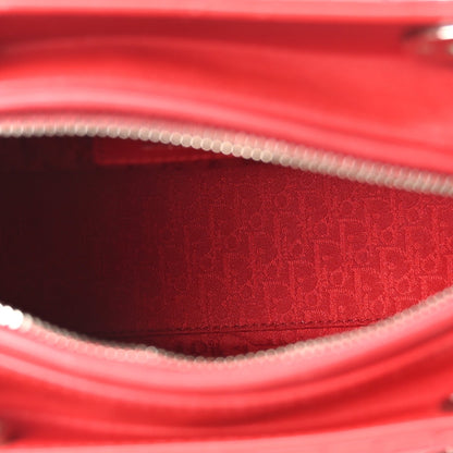 Lambskin Cannage Medium Lady Dior Red