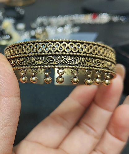Vintage Ancient Gold Hollow Out Patchwork Tassel Cuff