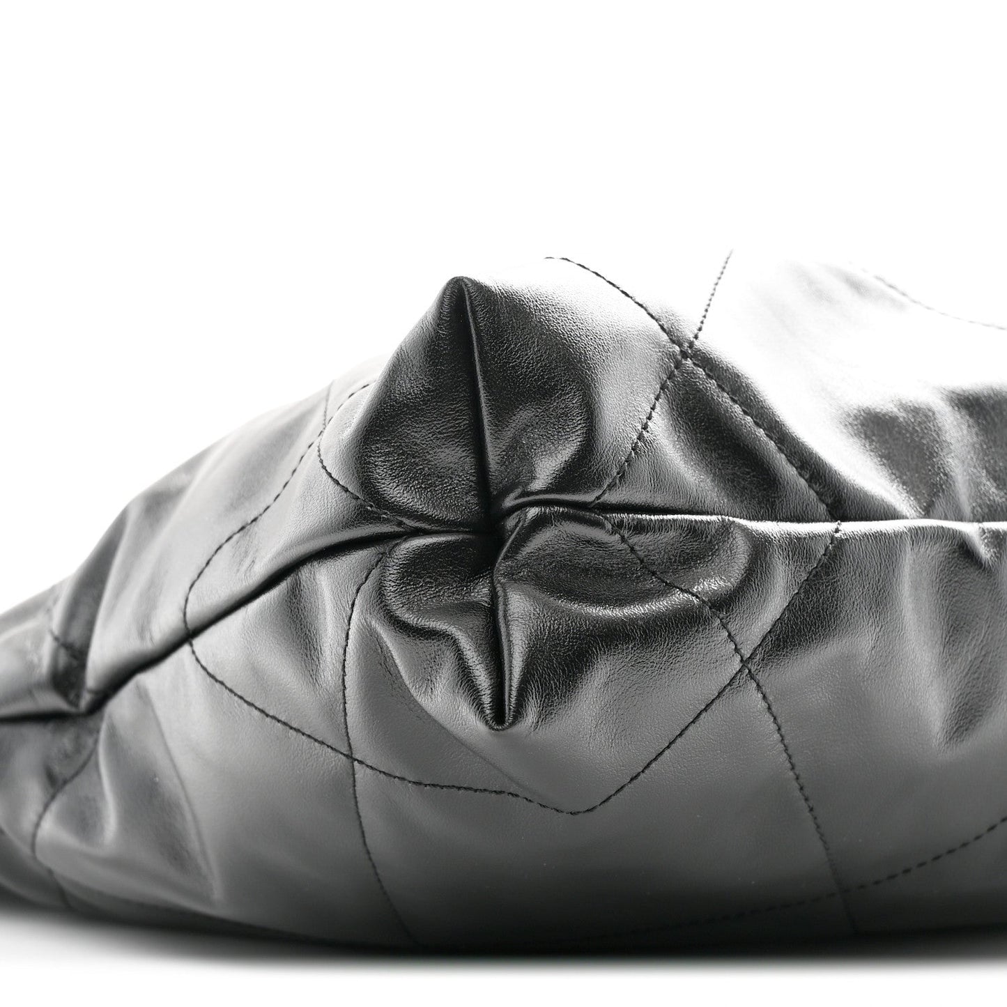 Shiny Calfskin Quilted Small Chanel 22 Black