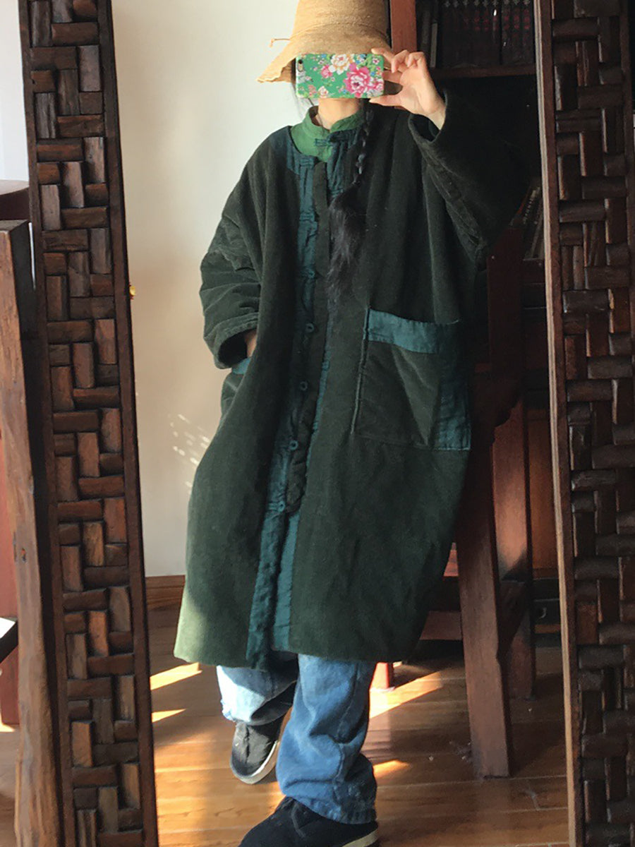 Women Spliced Mid Length Baggy Padded Coat