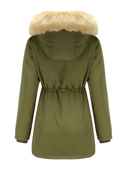 Women's Coat Daily Lamb wool Fall Winter Regular Midi Length Coat Solid Color Oversized Coat