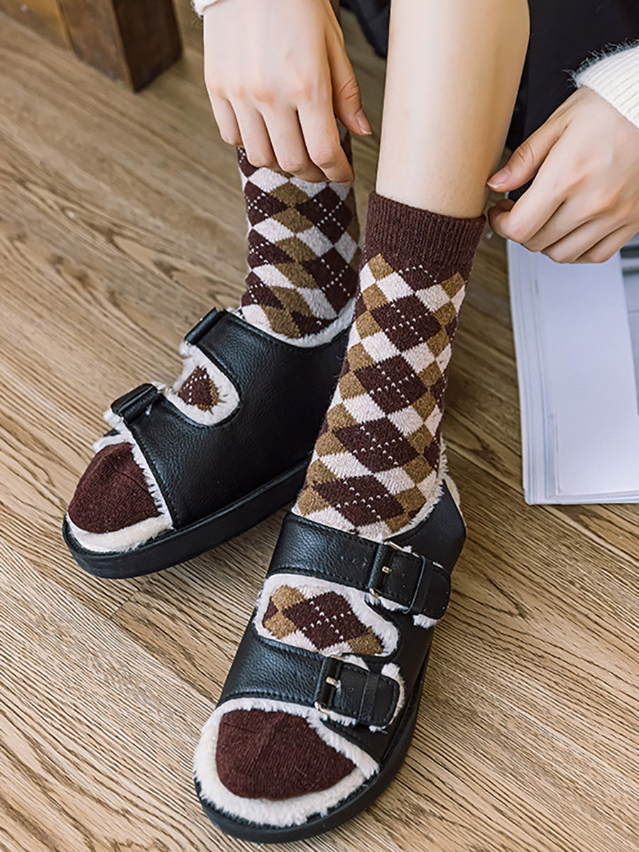 5 Pairs Women Winter Warm Wool Thickened Socks