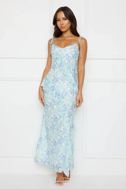 Botanic Ballet Maxi Dress Blue