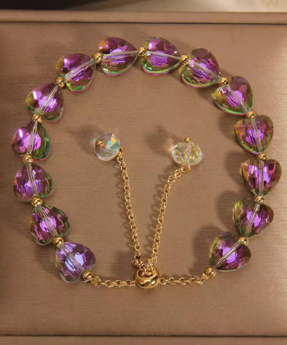 Original Design Pink Alloy Love Crystal Charm Bracelet