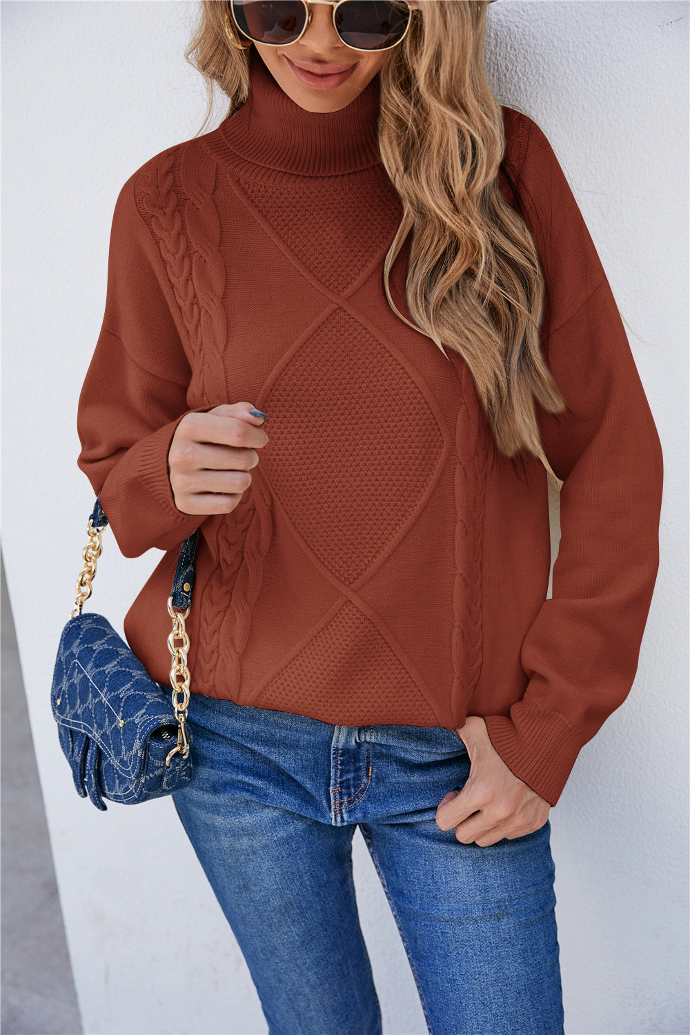 Twist Knitted Plus Size Sweater