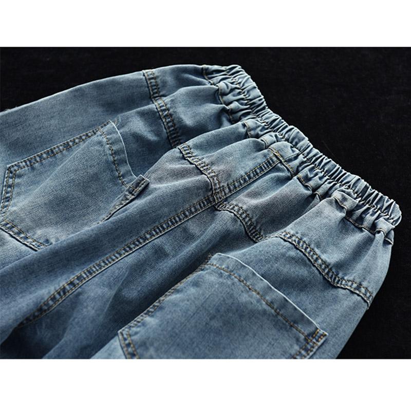 Retro Embroidered Loose Harem Denim Pants