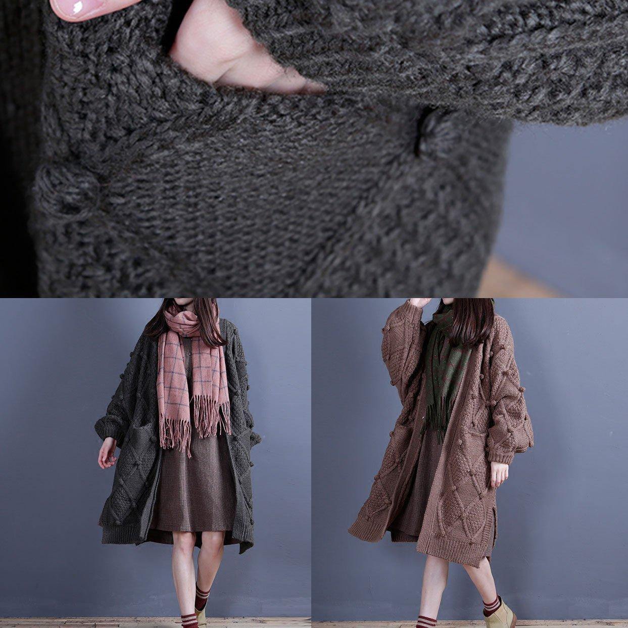 For  fall knitwear oversized khaki side open