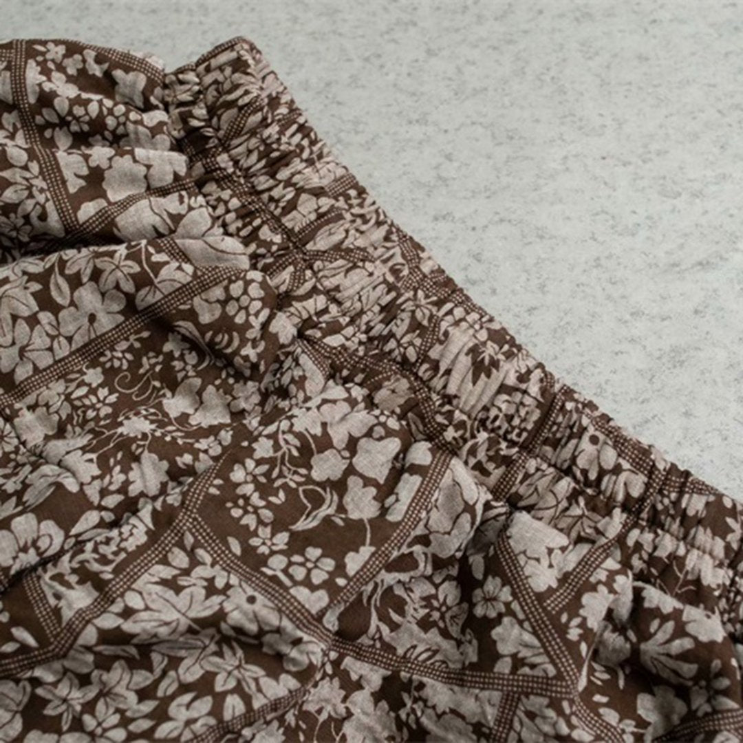 Ethnic Printed Elastic Waist Skirt