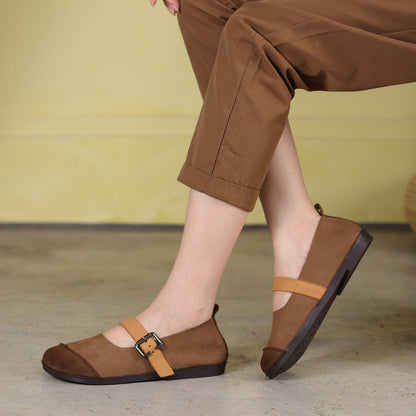 Women Summer Retro Leather Flat Casual Loafers