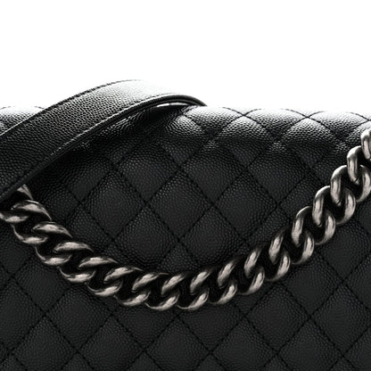 Caviar Quilted Medium Boy Flap Black