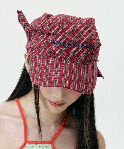 2025 Summer New Thin Breathable Red Plaid Boonie Hat