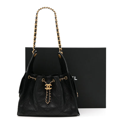 Caviar Quilted Small Chanel 25 Handbag Black
