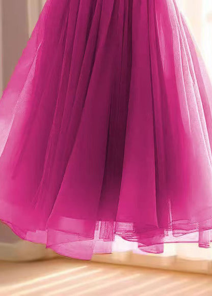 Women Rose Solid High Waist Chiffon Skirts Summer