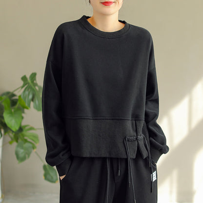 Winter Retro Irregular Patchwork Furred Loose Sweater