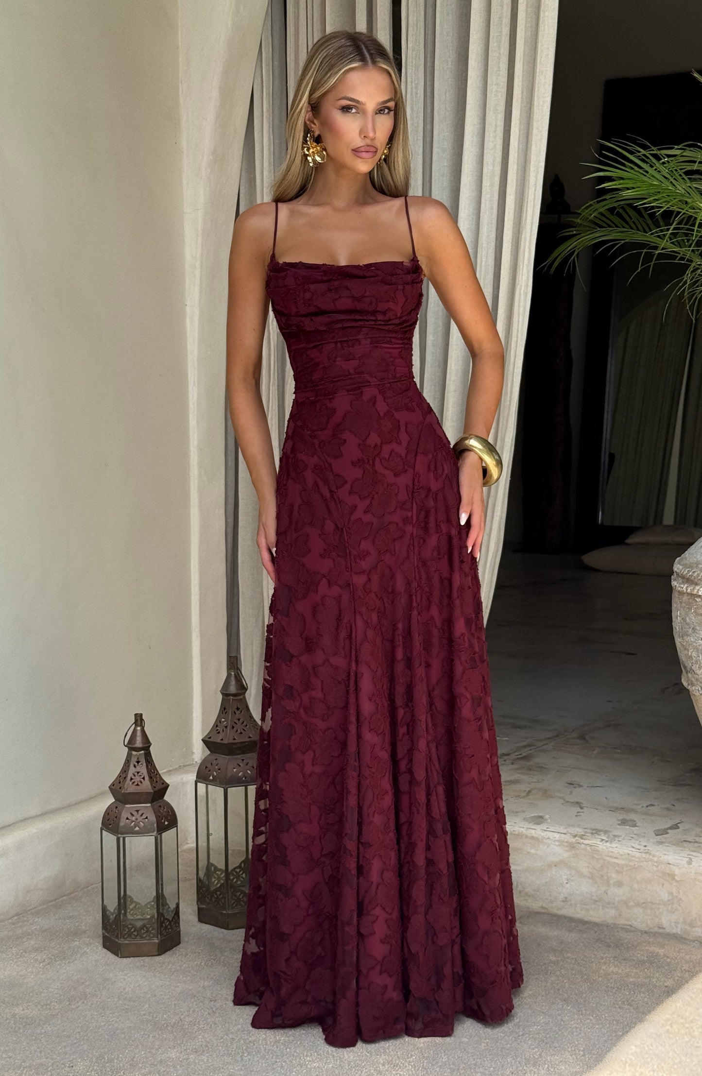 Francis Maxi Dress - Cherry Lacquer(__Limited Stock - Handmade to Order)