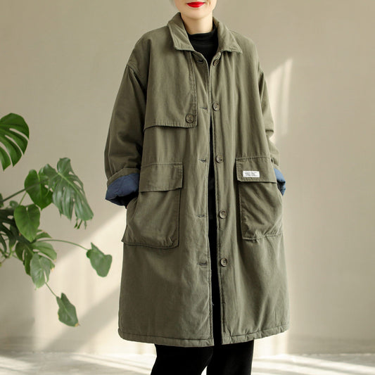 Winter Cotton Quilted Casual Loose Overcoat