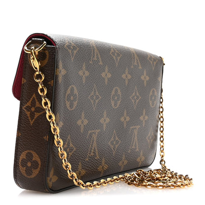 Monogram Pochette Felicie Chain Wallet Fuchsia