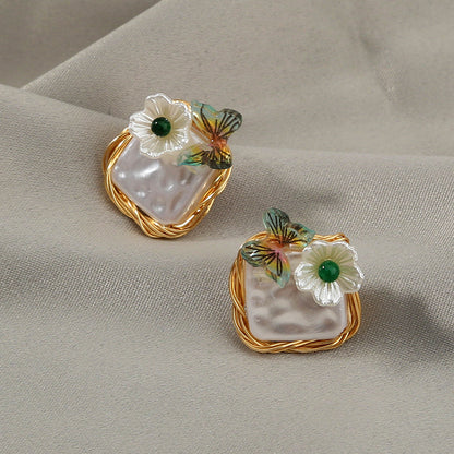 Fresh And Wild Small Butterfly Flower Earrings