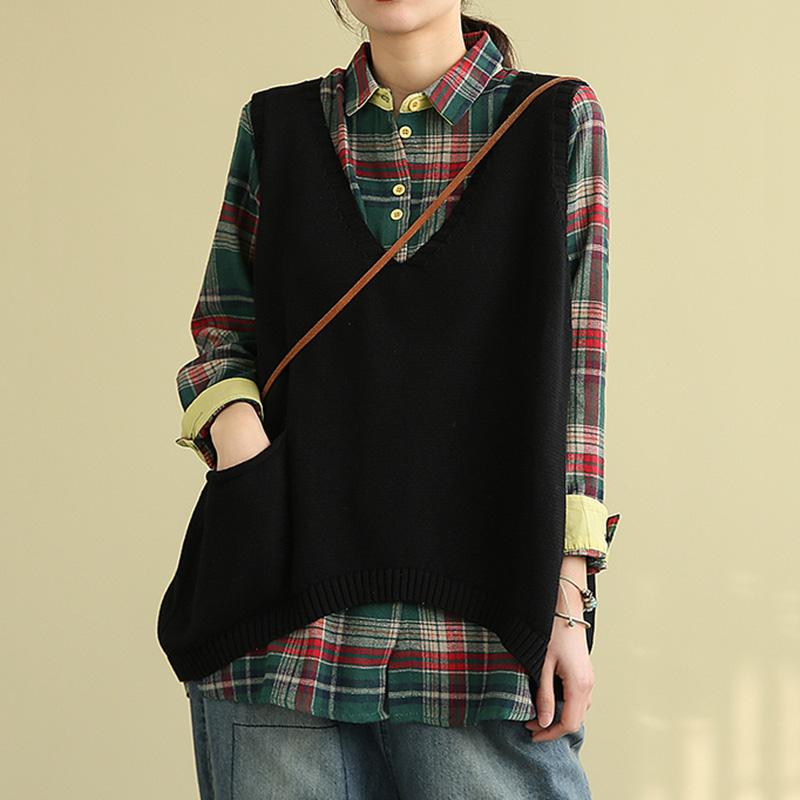 Women's Retro Knitted Pullover Sweater Vest
