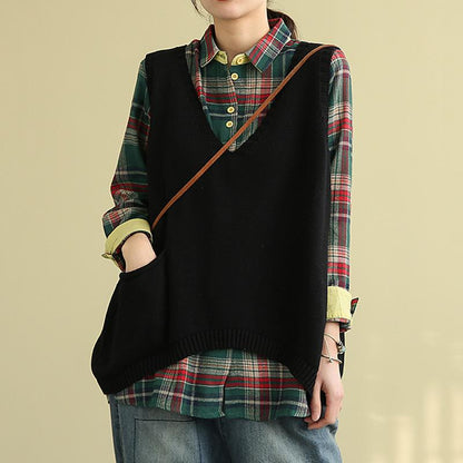 Women's Retro Knitted Pullover Sweater Vest