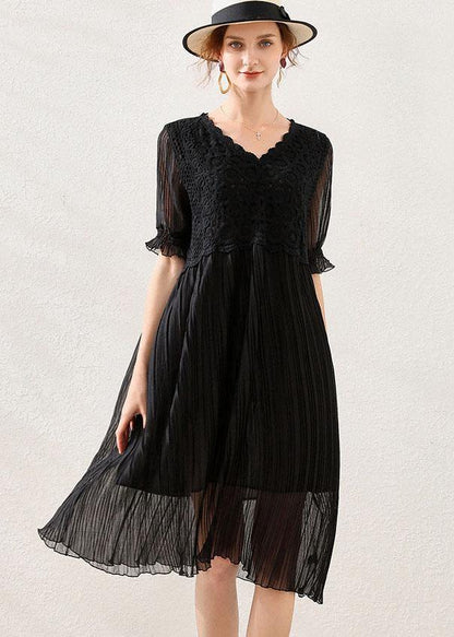 Women Rose Fashion Flare Sleeve Spring Long Dress